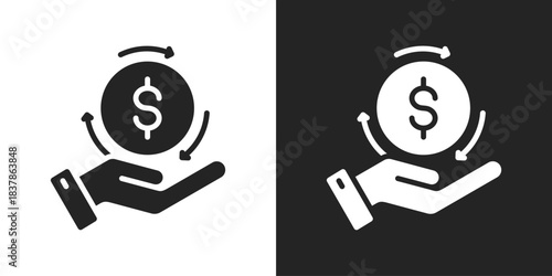 Roi Icon In Black And White Glyph Style
