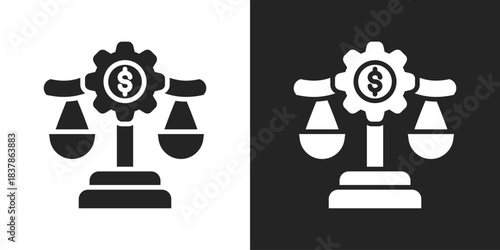 Business Ethics Icon In Black And White Glyph Style