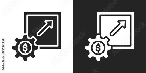 Scalability Icon In Black And White Glyph Style