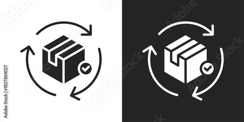 Product Life Cycle Icon In Black And White Glyph Style
