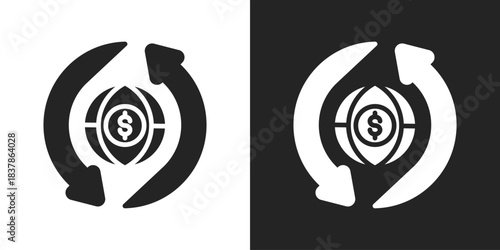 Globalization Icon In Black And White Glyph Style