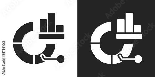 Market Segmentation Icon In Black And White Glyph Style
