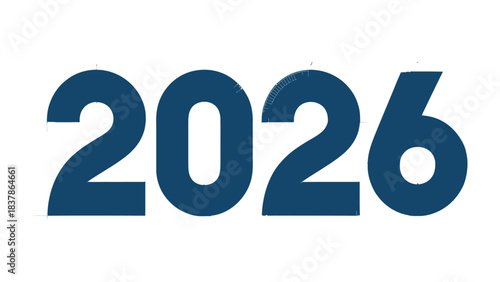 Numerically Defining the Future: A bold, stylized representation of the year 2026, rendered with a clean, modern aesthetic.