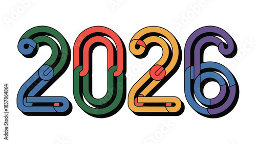 A Vision of 2026: An abstract representation of the year 2026, composed of colorful, interconnected forms, suggesting a future of innovation and progress. 