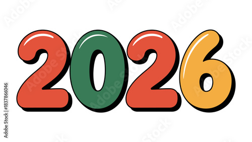 The Year 2026: The future is in sight, boldly presented with a vibrant and inviting color scheme. A visual marker for planning and looking forward to the future.