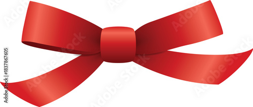 red ribbon bow vector illustration