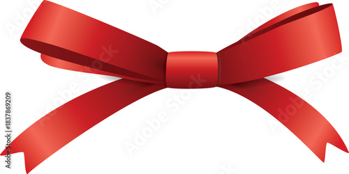 red ribbon bow vector illustration