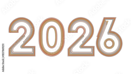 2026 Typography: A stylish and eye-catching graphic featuring the numbers 2026, showcasing the visual allure of a future-focused design.