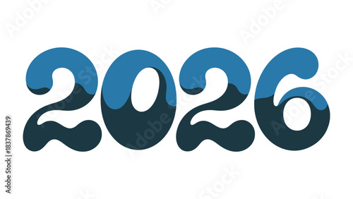 New Year Vision: A stylized, vibrant depiction of the year 2026, offering a forward-looking perspective on the future.
