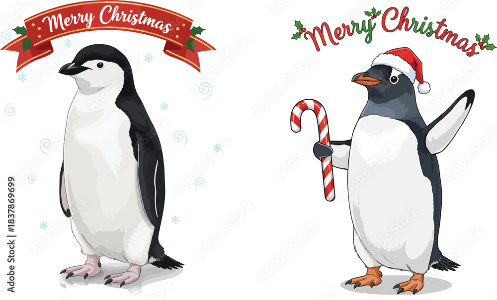 Obraz premium penguin illustration silhouette on white background