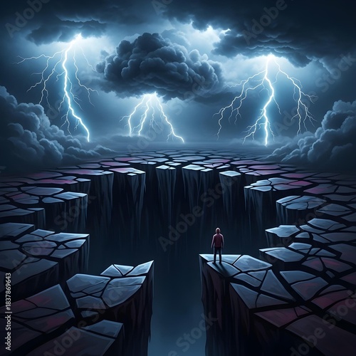 Gazing Beyond the Chasm Within: An Unforgettable Journey Through the Fractured, Shadowy Mind of Isolation, Anxiety, and Turbulent Inner Storms