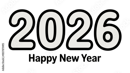 The Dawn of 2026: A minimalist greeting card design expresses a hopeful sentiment for the coming new year. The bold, clean lines convey anticipation, setting the tone for a fresh start.