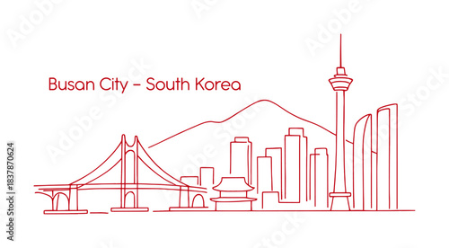 sketch hand drawing of busan city - south korea (artwork 1)