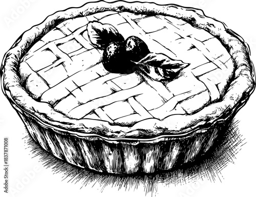 Beautifully designed pie featuring a lattice crust and berries