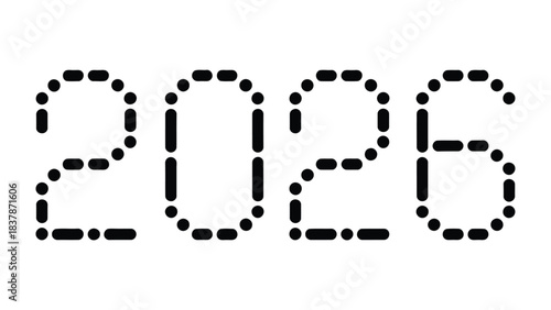 Future Vision: Digital representation of the year 2026, marking anticipation and progression into a new era, with focus on time, and technology 