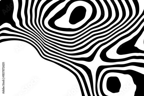 Monochrome background with elements of optical illusion and smooth motion. Eps 10
