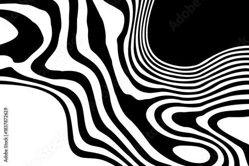 Futuristic black and white wavy texture for background and design. Eps 10
