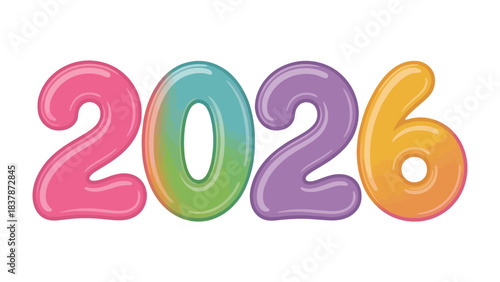 Colorful 2026: A playful and vibrant illustration of the year 2026, featuring each number in a unique, bright color palette, symbolizing new beginnings, optimism, and future-forward thinking.