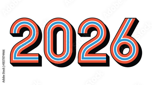 Bold 2026 Typography: A dynamic display of the number 2026, rendered with bold typography and a striking color palette that commands attention and speaks of vision and planning.