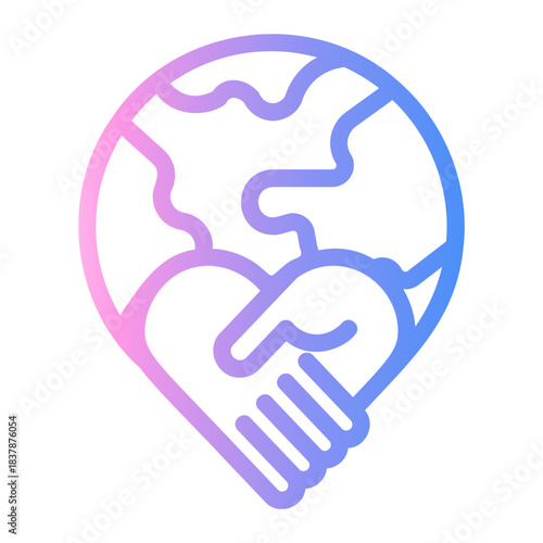 earth Line Gradient Icon