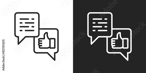 Business Strategy Icon In Black And White Line Style
