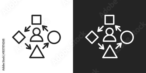 Focus Group Icon In Black And White Line Style