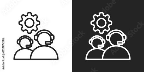 Adaptability Icon In Black And White Line Style