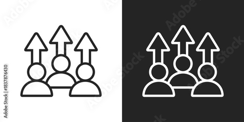 Innovation Icon In Black And White Line Style