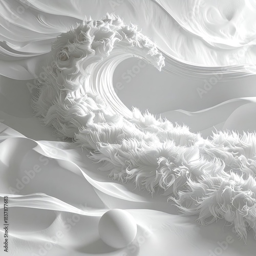 Abstract monochrome wave over sand