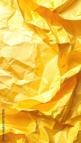 Wrinkled golden yellow foil detail