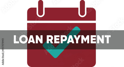 Loan Repayment Calendar Icon with Checkmark - Financial Planning and Debt Management
