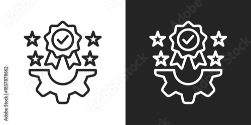 Reliability Icon In Black And White Line Style