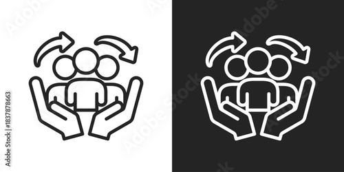 Inclusive Icon In Black And White Line Style