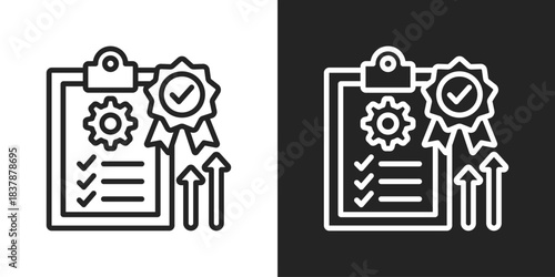 Quality Icon In Black And White Line Style