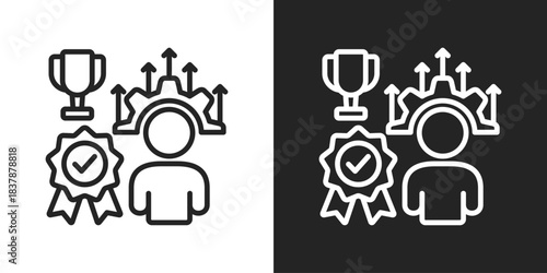 Excellence Icon In Black And White Line Style