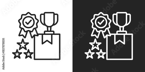 Brand Loyalty Icon In Black And White Line Style