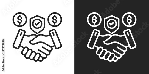 Integrity Icon In Black And White Line Style