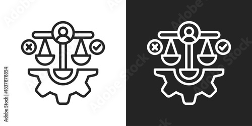 Ethics Icon In Black And White Line Style
