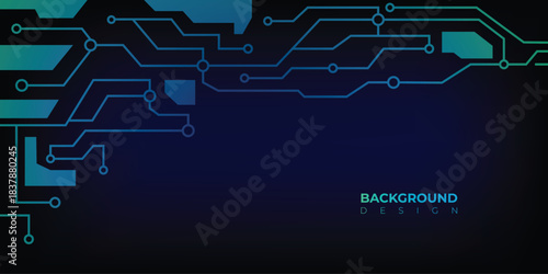 Circuit Corner Dark Blue Background