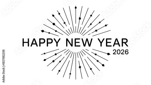 Festive Greetings for the New Year: An elegant, minimalist design heralds the dawn of 2026, offering warm wishes and optimistic sentiments.