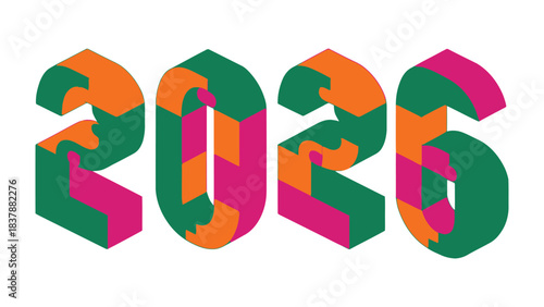 Digital Puzzle of Year 2026: An abstract composition, vibrant numbers of 2026, composed of colorful geometric puzzle pieces, symbolizing the interconnectedness and innovation that lies ahead.