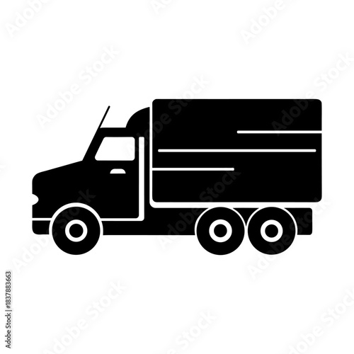 Heavy Goods Vehicle Truck Icon on White Background.