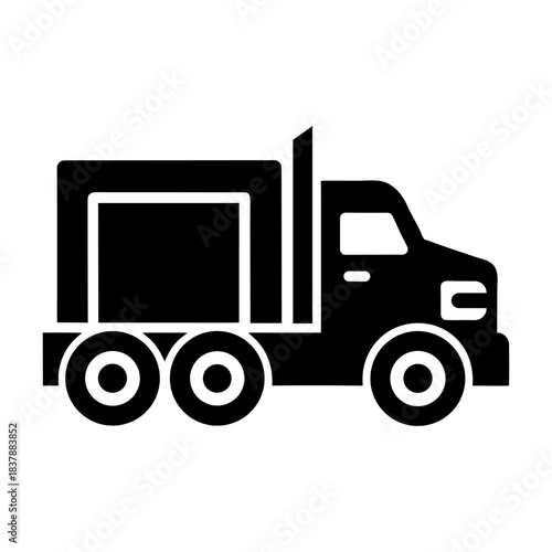 Truck Icon Heavy Goods Vehicle Vector Isolated on White.
