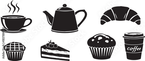Bathroom and hygiene items vector icon set: toilet, toilet paper, bar of soap with "SOAP", and pump bottle