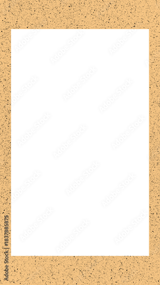 Fototapeta premium Textured beige border with a solid black rectangle in the center