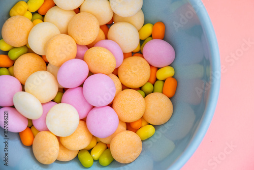Candy on the colorful background