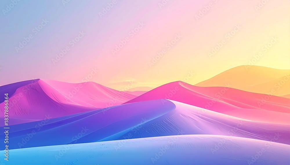 Fototapeta premium Vibrant Fluid Gradient Waves in Soft Pastel Colors