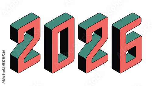 Year 2026 Typography: Boldly displayed, the year 2026 stands out with modern typography.