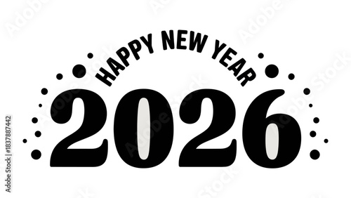 New Year's Greetings 2026: A minimalist greeting card of Happy New Year 2026, perfect for wishing your loved ones and clients a fresh start and prosperous year.