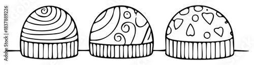 Hand drawn outline abstract decorative elements with diverse patterns